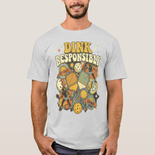 Camiseta Remo de Pickleball Divertido Seja Responsável Joga