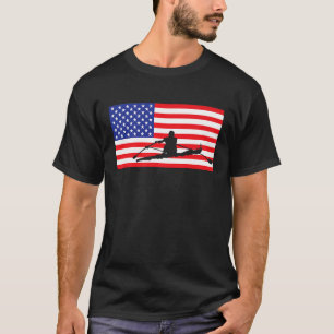 Camiseta Remo EUA Bandeira Americana Barco Remador Caiaque 
