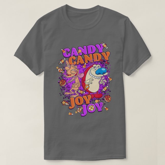Camiseta Ren e Stimpy Halloween Candy Joy Joy (Frente do Design)