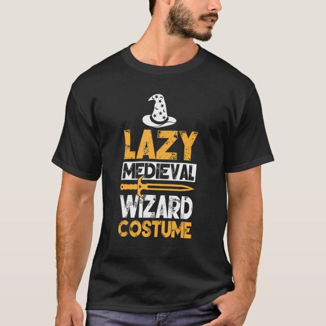 Camiseta Ren Fair Lazy Medieval Wizard Costume (Frente)