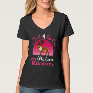 Camiseta Rena Antiga Animal Apenas Uma Menina Que Ama Rena