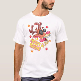 Camiseta Rena Cool Natal Alegre Brilhante