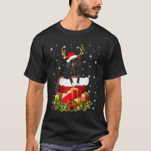 Camiseta Rena Dachshund Em Papais noeis, Caixa De Saco