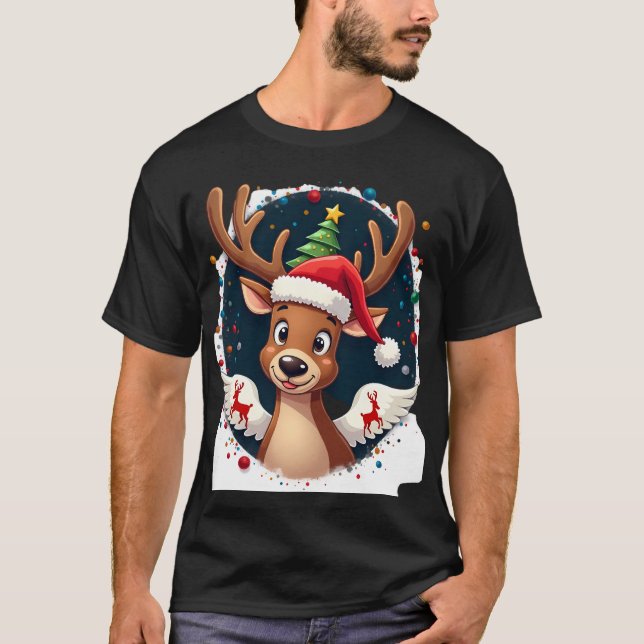 Camiseta rena de Natal (2) (Frente)