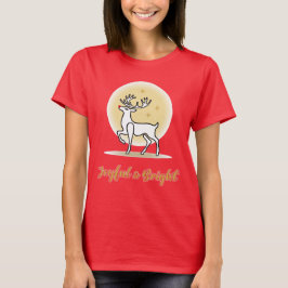 Camiseta Rena de Natal Alegre e Brilhante