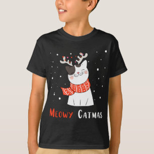 Camiseta Rena de Natal Bonita Gato Gatinho Fresco Xm