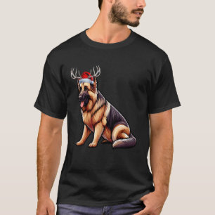 Camiseta Rena de Natal Chapéu do Papai Noel Feriado Pastor 