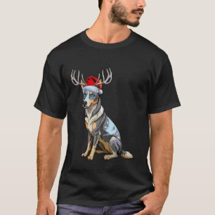Camiseta Rena de Natal Chapéu Festa Australiano Gado Chris