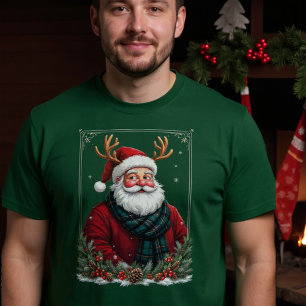 Camiseta Rena de Natal Papai Noel Natal