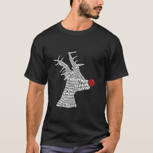 Camiseta Rena de Natal Rudolph Nariz Vermelho