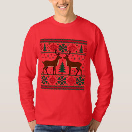 Camiseta Rena de Natal Sweater Longa Capa