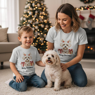 Camiseta Rena Fluffy - cachorro Bichon Frise