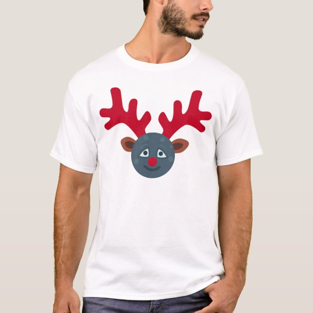 Camiseta rena lua emoji de natal (Frente)