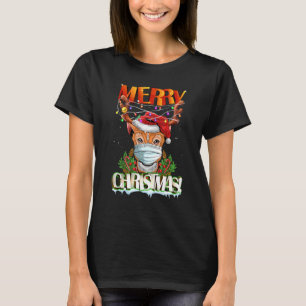 Camiseta Rena nos óculos escuros Vestindo o Natal da Feliz