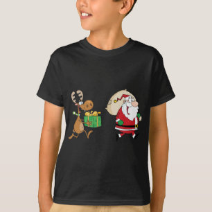 Camiseta Rena que funciona com o papai noel que entrega