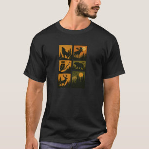 Camiseta Rena Vida Selvagem Animais da Floresta Silhueta Ur