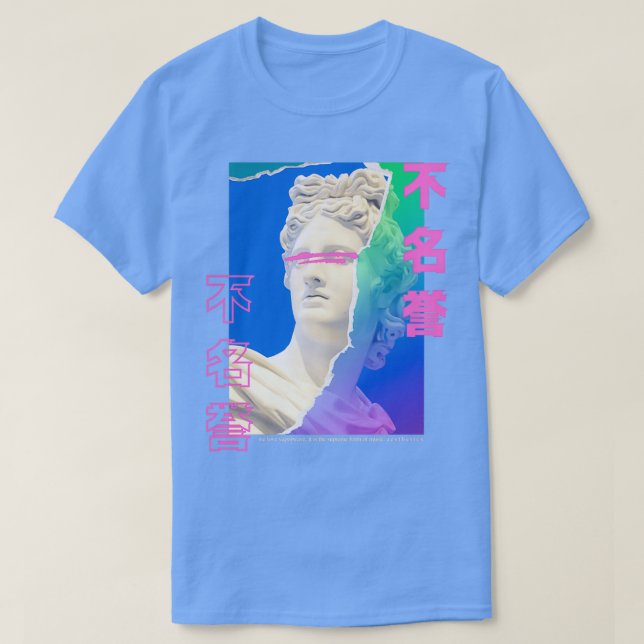 Camiseta Renaissance Bust Vaporwave Aesthetic (Frente do Design)