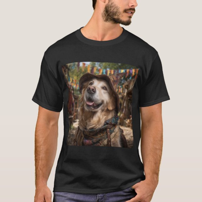 Camiseta Renaissance Faire Dogs: Golden Retriever (Frente)