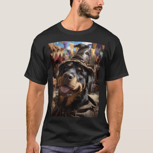 Camiseta Renaissance Faire Dogs: Rottweiler 2 (Frente)