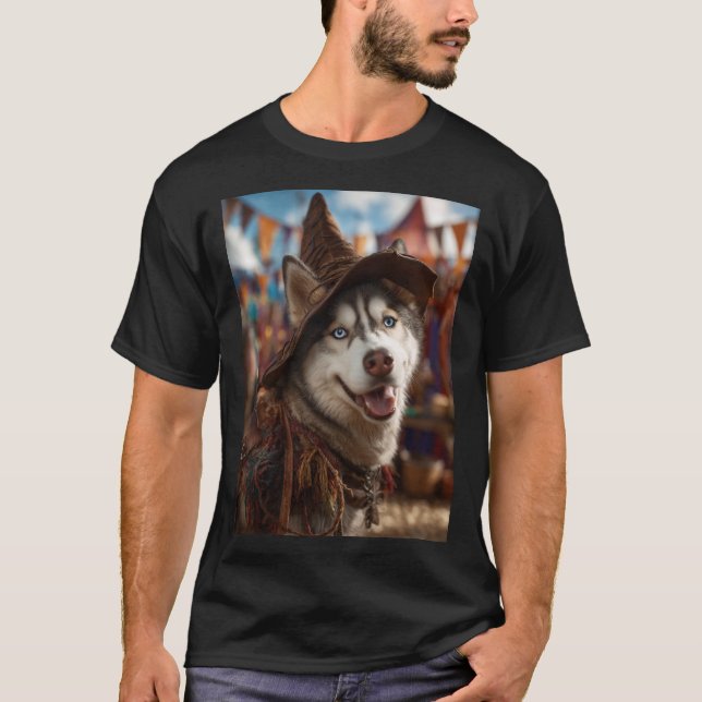 Camiseta Renaissance Faire Dogs: Siberian Husky (Frente)