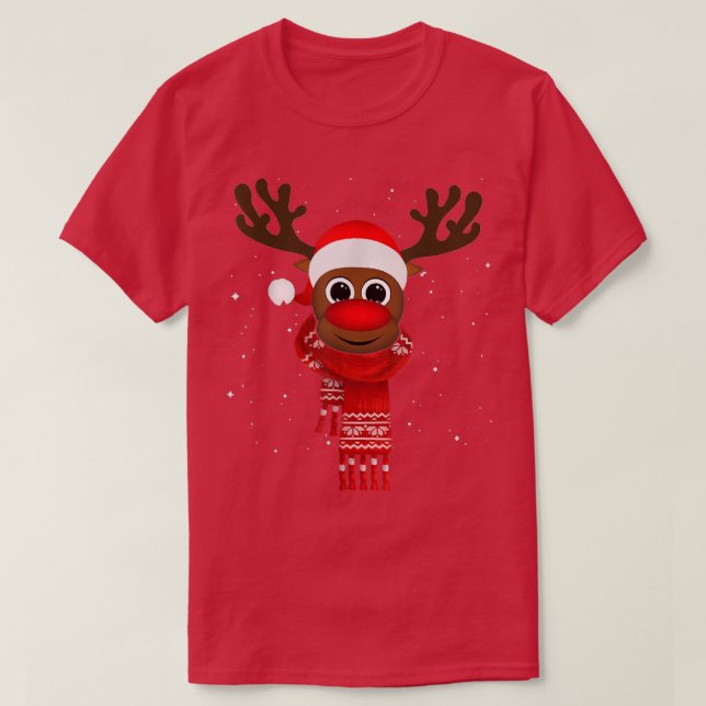 Camiseta Renas de Natal Neve Divertido  (Frente do Design)
