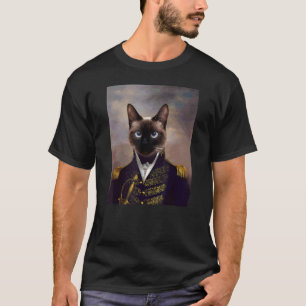 Camiseta Renascença do Gato Siames Pet Portrait Medieval Do