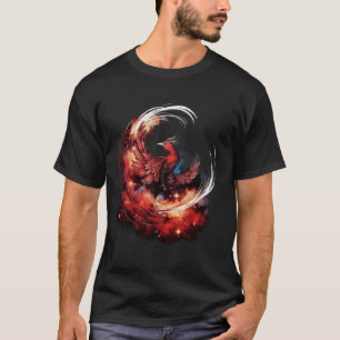 Camiseta Renascimento do Fogo Mítico das Aves Phoenix Rejuv