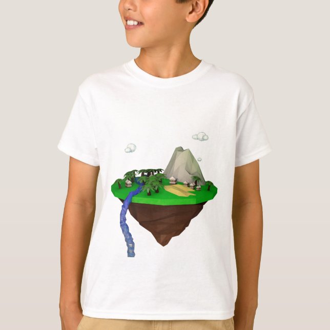 Camiseta renderização 3d de polígono baixo (Frente)
