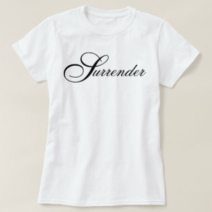 Camiseta "Rendição" estética de fé icônica script