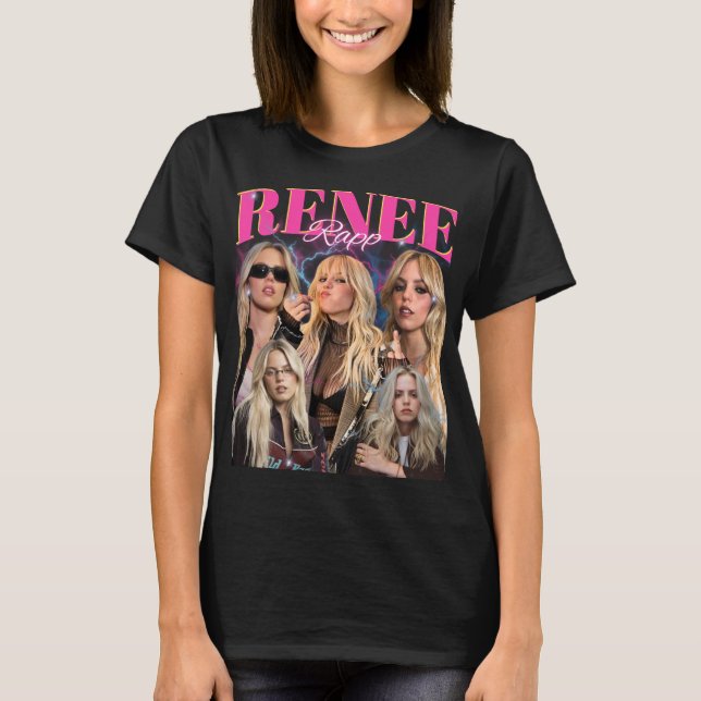 Camiseta Renee Rapp Hip-Hop Vintage Bootleg (Frente)