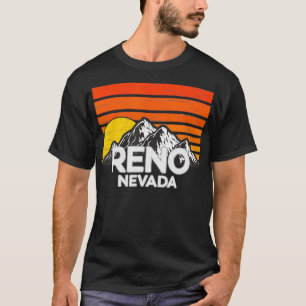 Camiseta Reno Nevada Retro Vintage Mountain Sunset Design 