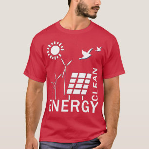 Camiseta Renovação de Energia Eólica Solar no Dia da Terra