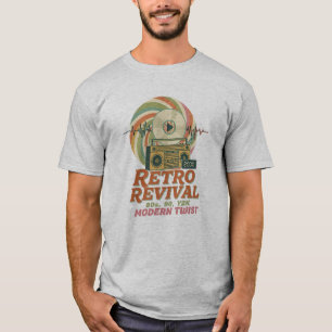 Camiseta Renovação Retro Vibrante Estética Moderna dos Anos