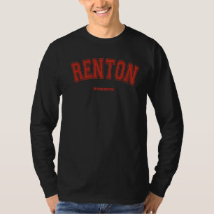 Camiseta Renton Washington WA - Letra vermelha no Renton
