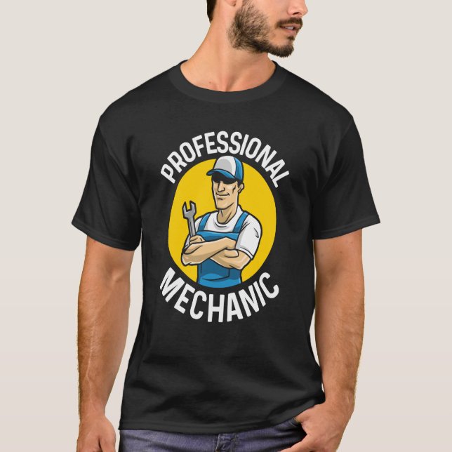 Camiseta Repa de Automóveis Mecânicos Profissionais (Frente)
