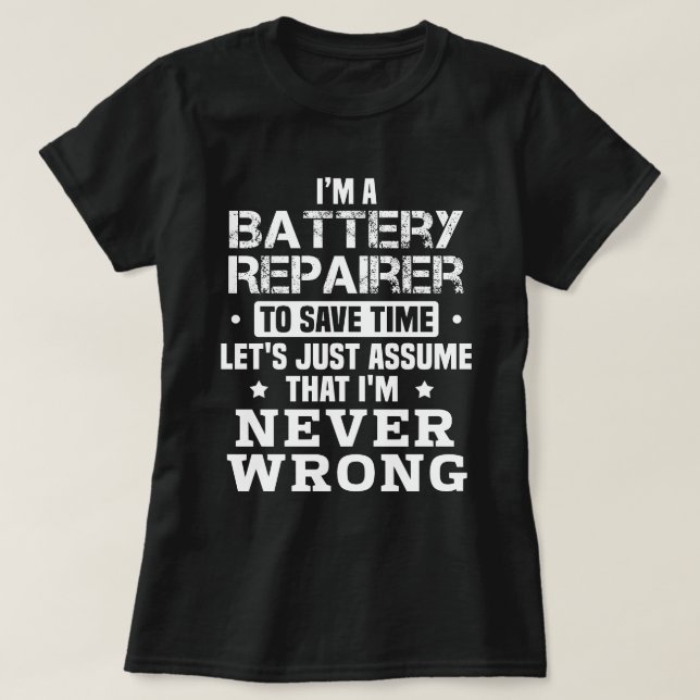 Camiseta Reparador de Bateria (Frente do Design)