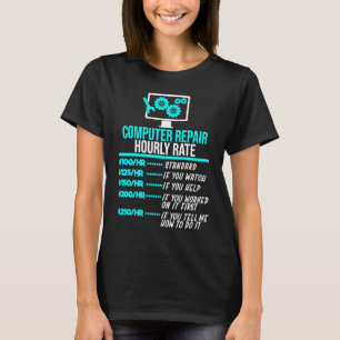 Camiseta Reparo de computador Trabalho de TI Nerd I Geek I