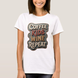 Camiseta REPEAT WINE KIDS COFFEE Gold Sharp