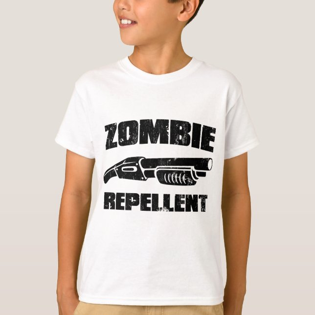 Camiseta repellent do zombi - a espingarda (Frente)