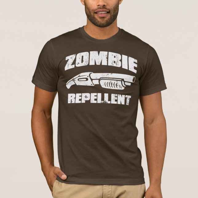 Camiseta repellent do zombi - a espingarda (Frente)
