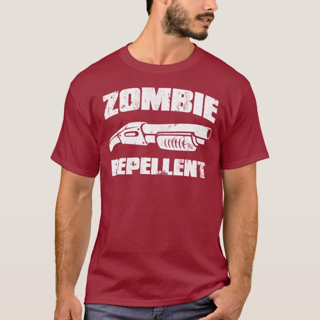 Camiseta repellent do zombi - a espingarda (Frente)