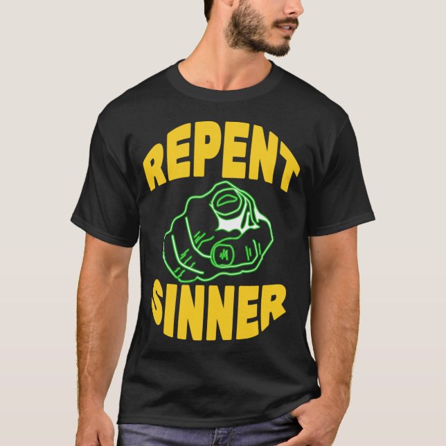 Camiseta Repent Sinner boy retro (Frente)