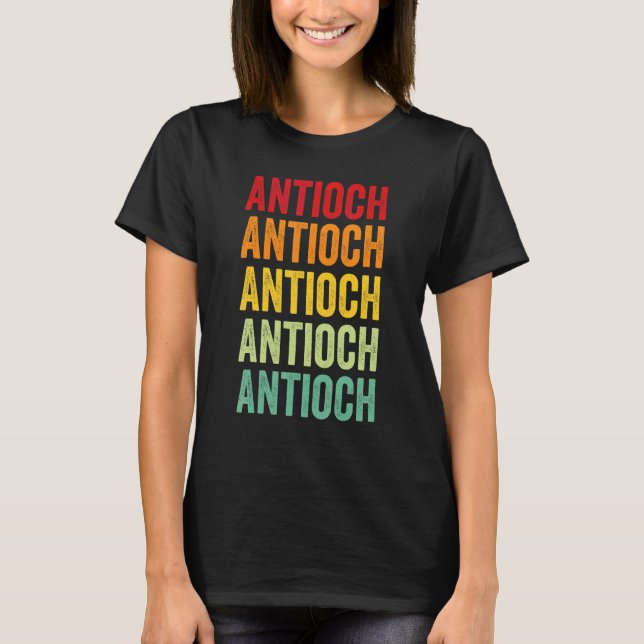Camiseta Repetição Arco-íris de Antioch Cidade de Antioch (Frente)