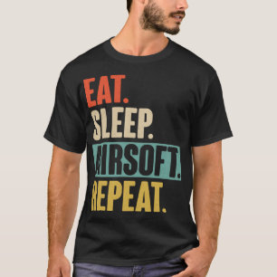Camiseta Repetição da Airsoft Sleep - Ar de Vintage Retro E