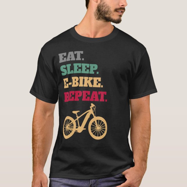 Camiseta Repetição da bicicleta elétrica MTB de bicicleta E (Frente)