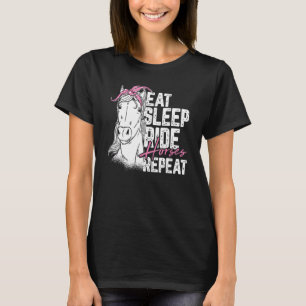 Camiseta Repetição da Ciclagem do Sono com Cavalo