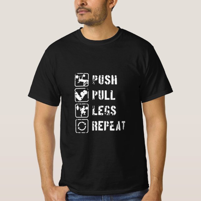 Camiseta Repetição da Push Pull Legs - Cotação Dividida do  (Frente)