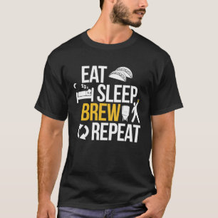 Camiseta Repetição da respiração do sono para cerveja Brewe