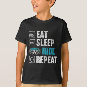 Camiseta Repetição de Anel de Snowboard Comendo Anel do Son
