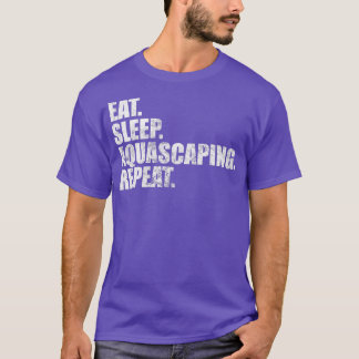 Camiseta Repetição de Aquascaping Eat Sleep Aquascaping